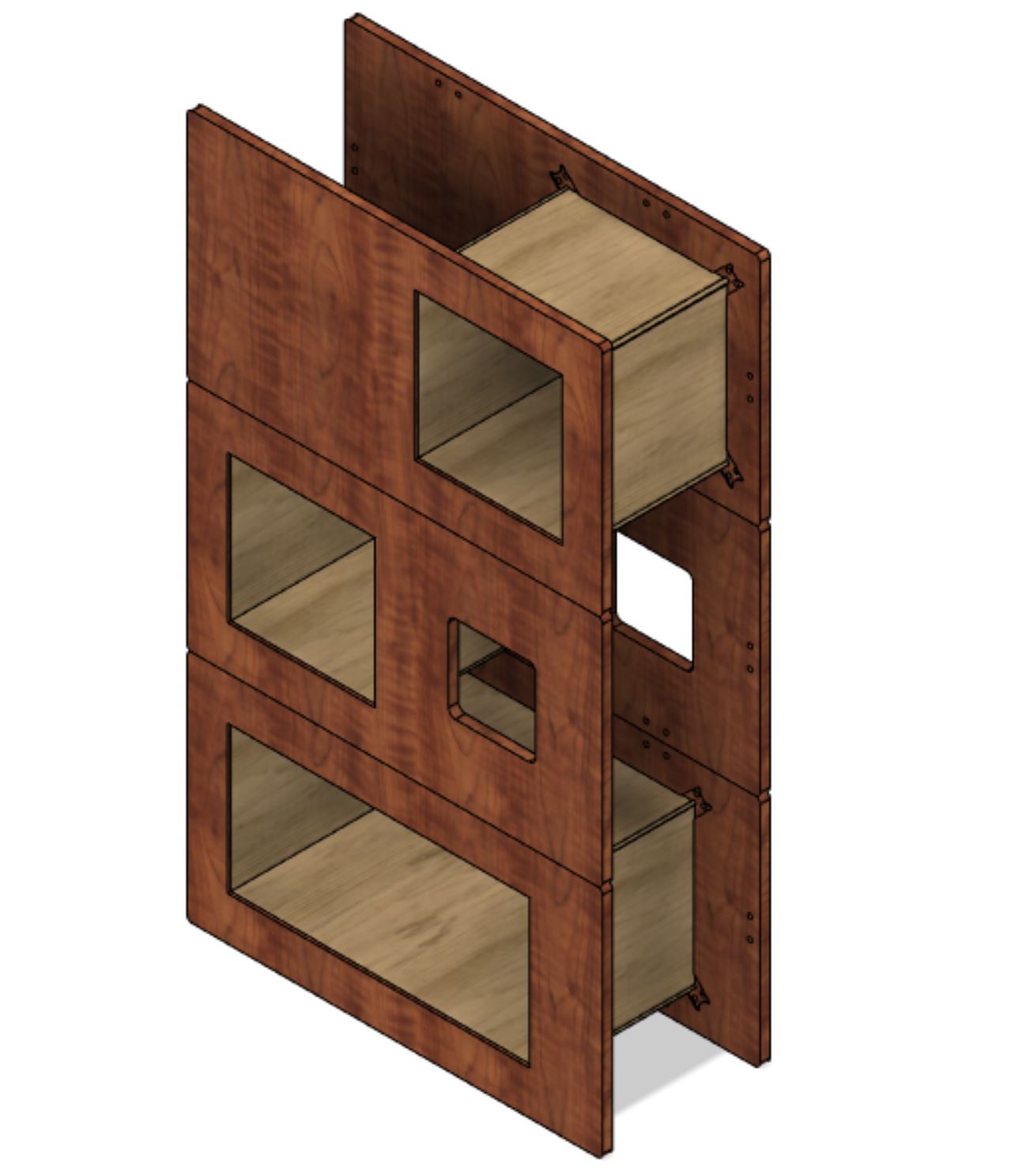 52" Tall module Cat Case™ Bookcase with Hidden Cat Tree / Cat Tower (3 - 17.5" module unit)